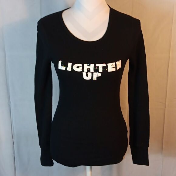 "Lighten Up" Christmas Thermal Top - Picture 1 of 6